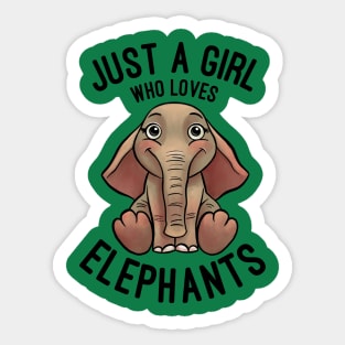 Just A Girl Who Loves Elephants - Elephant Lovers Gift Sticker